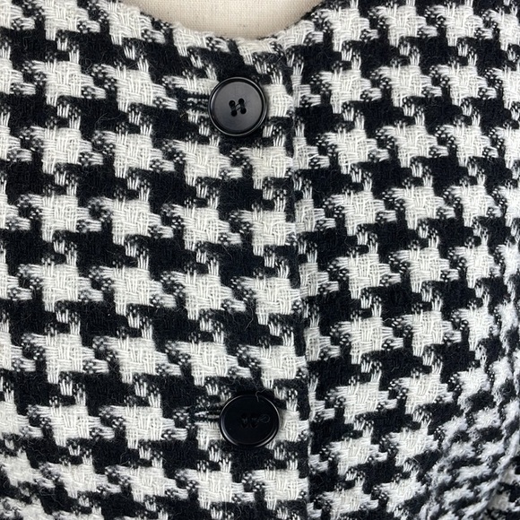 Talbots Houndstooth Jacket Womens Sz 12 Wool Blend Colorblocked Blazer - Picture 4 of 13